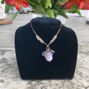 Silpada Necklace .925 Sterling Silver Amethyst, Lolite and Glass